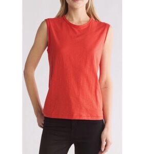 Rag & Bone Slub Muscle Tee (Tank Top) in Poppy.